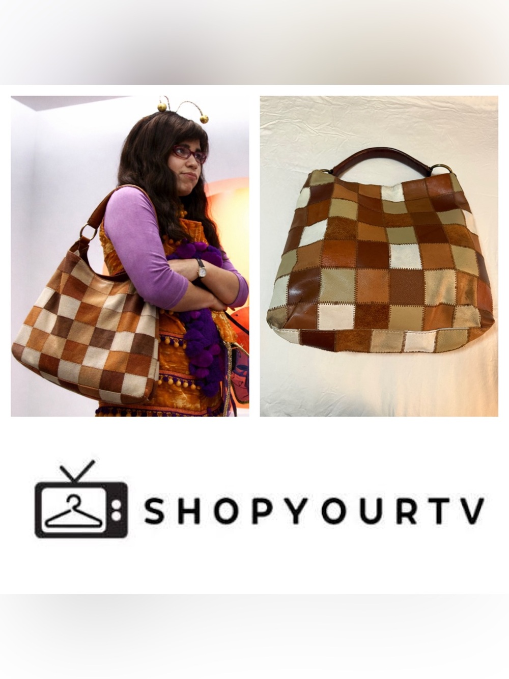Rare Similar Ugly Betty Y2K Lucky Brand Leather Patchwork Hobo Bag - Seen on TV